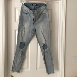 Denim Stretch Fit Ankle High Rise Jeans